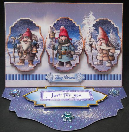 Gnomes Off to Meet Santa , Panel Card by Yvonne Middleton
