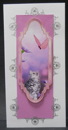Beautiful Long Kitten Card Topper by Yvonne Middleton