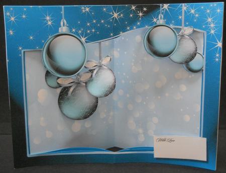 3D Blue Christmas Baubles by Yvonne Middleton