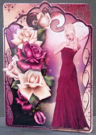 Red Dress and Roses Shaped Card Mini Kit by Yvonne Middleton