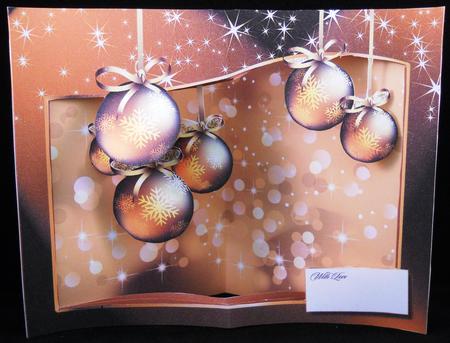 3D Gold Christmas Baubles by Yvonne Middleton