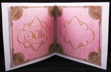 Plum Blossom Perfume 90th Birthday 5in Folded Card Insert by Yvonne Middleton