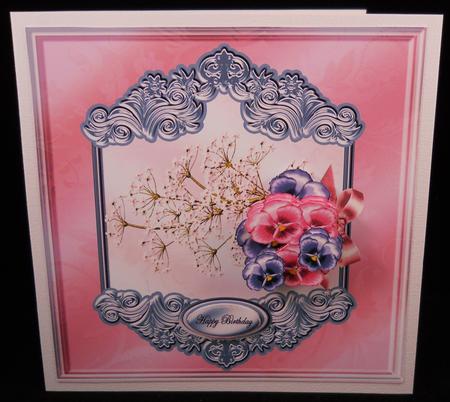 Topper Pansys in Ornament Frame by Yvonne Middleton