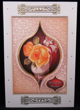 Vintage Yellow Roses Pyramid Card Front by Yvonne Middleton