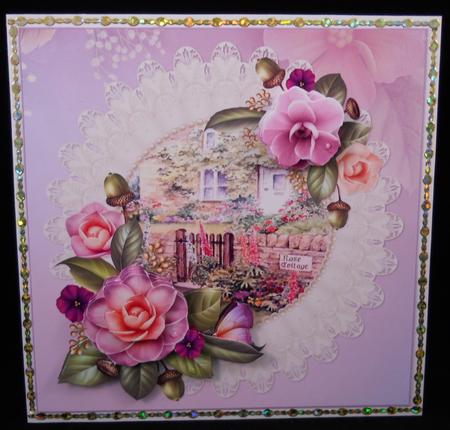 8x8 Rose Cottage with Camellias by Yvonne Middleton