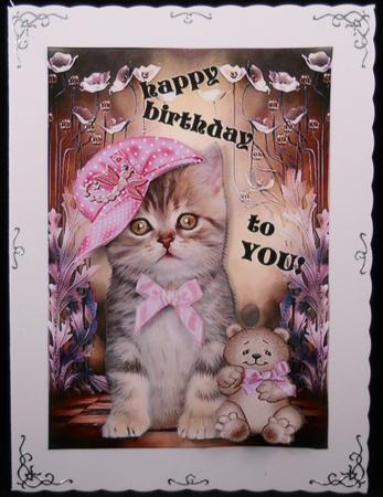 Birthday Girl Cute Kitten by Yvonne Middleton