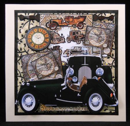 Mini Kit Vintage Cars Male Card by Yvonne Middleton