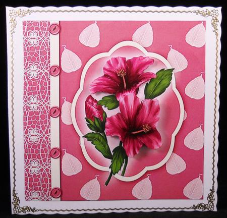 Pink Hibiscus and Buttons by Yvonne Middleton