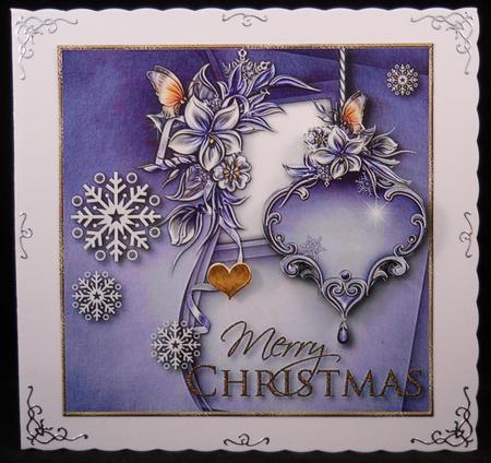 Christmas Snowflakes Card Topper 2 by Yvonne Middleton