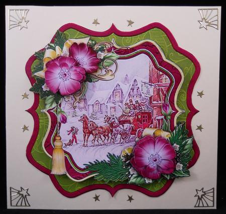 Stagecoach Christmas Bracket Topper Decoupage & Insert by Yvonne Middleton