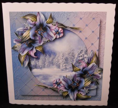 Gorgeous Wynter Lilies Snowy Scene by Yvonne Middleton