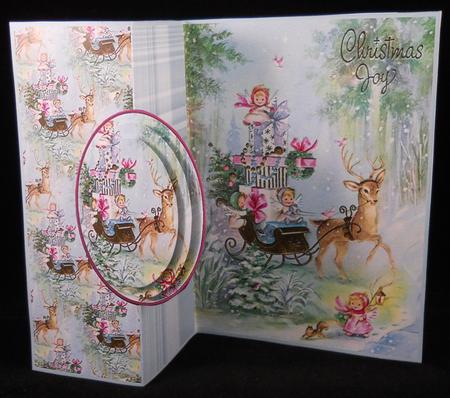 Santa Has Got Helpers No Hole Fold Back Card by Yvonne Middleton
