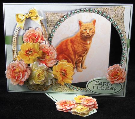 Kittens & Flowerbaskets Aperture Minikit - Marmalade & Roses by Yvonne Middleton