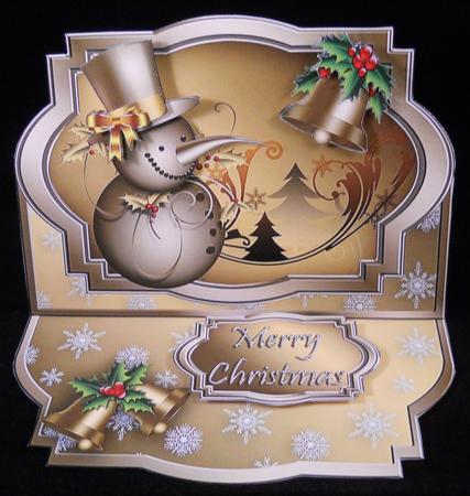 Golden Snowman Shaped Easel Card Mini Kit by Yvonne Middleton