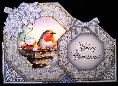 Blue Robin Merry Christmas Double Octagon Card Kit by Yvonne Middleton