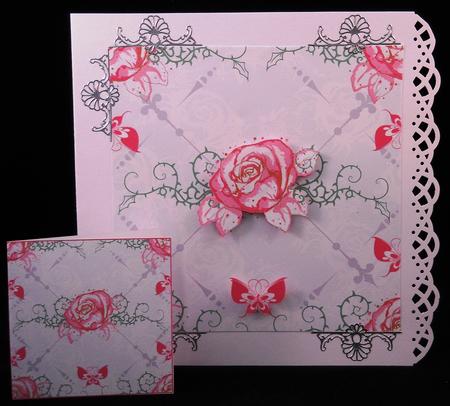 Pink Rose Backing Sheet by Yvonne Middleton