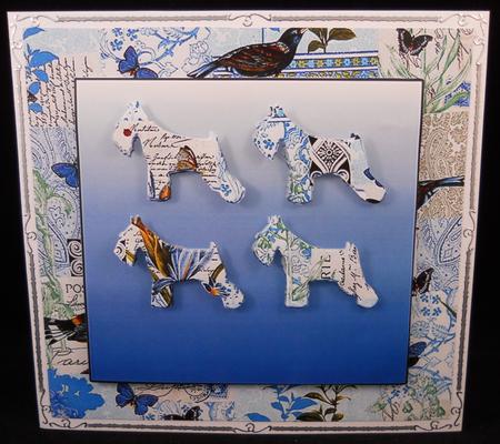 Schnauzer Montage - Blue by Yvonne Middleton