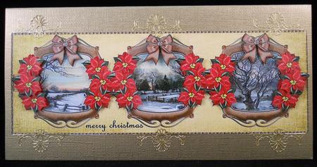Large Dl Card Panels Snowy Village by Yvonne Middleton