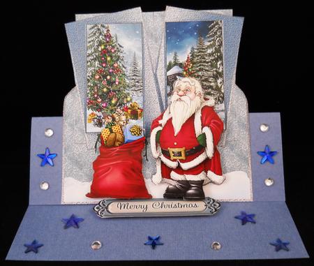 Santa is Ready for Work Over the Edge Card by Yvonne Middleton