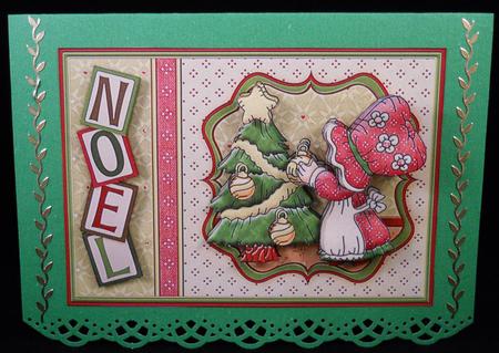 Christmas Bonnet Girl Decorating Tree Topper & Decoupage by Yvonne Middleton