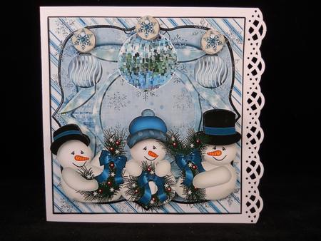 Snowman Joy Card Topper & Decoupage by Yvonne Middleton