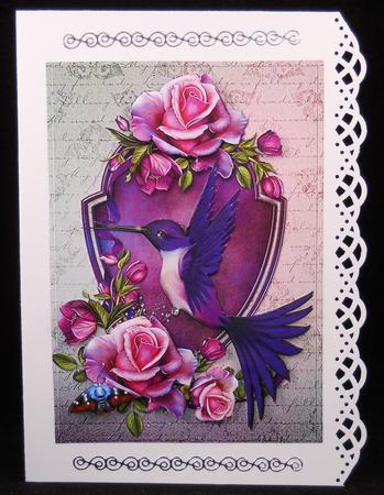Humming Bird Card Front by Yvonne Middleton