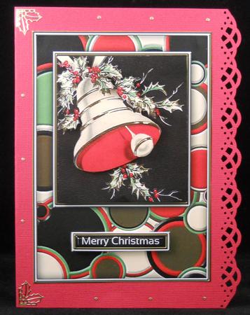 Modern Vintage Bells & Holly Quick Card by Yvonne Middleton