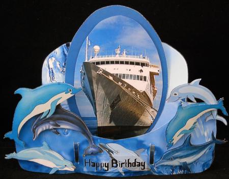 Jumping Dolphins Push Pull Card by Yvonne Middleton