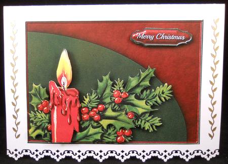 Candle & Holly Quick Card by Yvonne Middleton