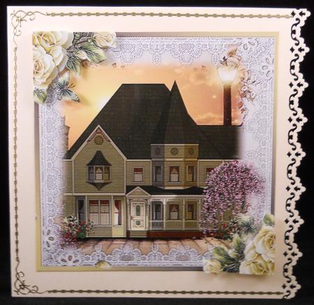 Vintage Style New Home or Retirement Card Topper by Yvonne Middleton