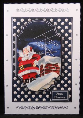 Modern Vintage Santa on the Roof Quick Card by Yvonne Middleton
