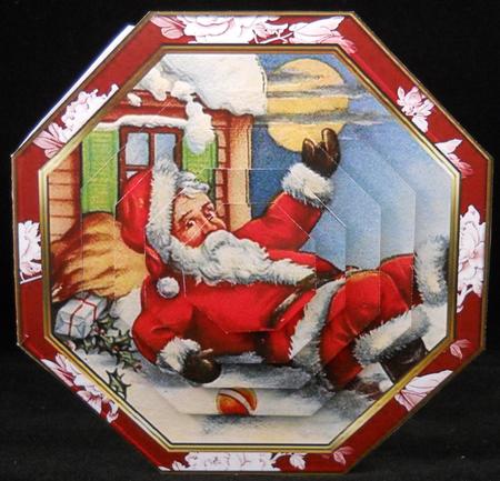 Christmas Vintage Santa folded card 1 by Yvonne Middleton