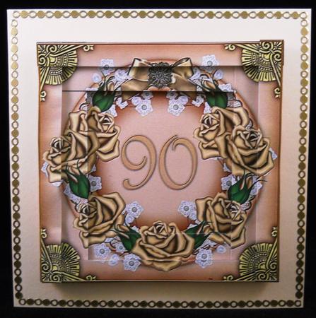 Coffee Roses 90 Ring 5in Spiral Edge Stacker by Yvonne Middleton