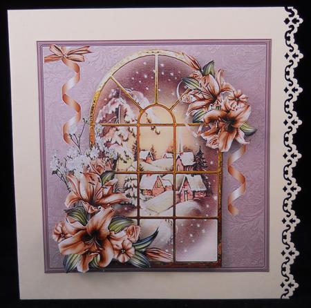 Magic of Christmas Window View Card with Topper by Yvonne Middleton