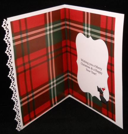 Scottie Dog Tartan Christmas Insert by Yvonne Middleton