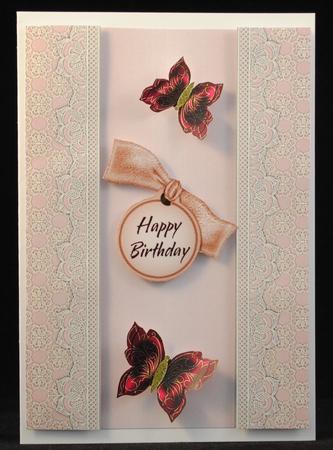 Vintage Lace Panel A4 Background - Rose by Yvonne Middleton