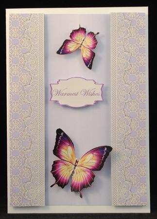 Vintage Lace Panel A4 Background - Purple by Yvonne Middleton