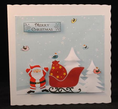 Santa and Birds Background by Yvonne Middleton
