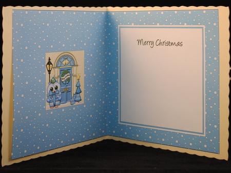 Owl's Present Christmas Door Matching Square Insert by Yvonne Middleton