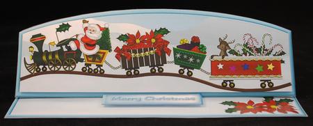 Santa's Train Arched Large Dl Easel Card Mini Kit by Yvonne Middleton