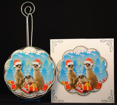 Cd Christmas Decorations - Meerkats by Yvonne Middleton
