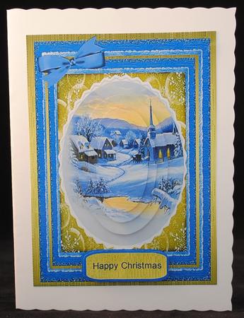 Lovely Christmas Scene in Blue  by Yvonne Middleton