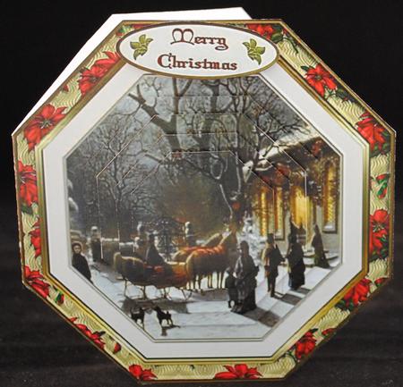 Christmas Vintage Mass folded card by Yvonne Middleton
