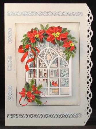 Vintage Christmas Church Through the Window by Yvonne Middleton