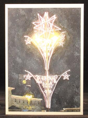 Christmas Lights Watercolour Background by Yvonne Middleton
