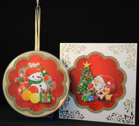 Cd Christmas Decoration - Snowman and Santa by Yvonne Middleton