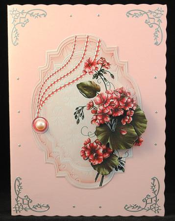 Painted Geraniums Decoupage Topper by Yvonne Middleton
