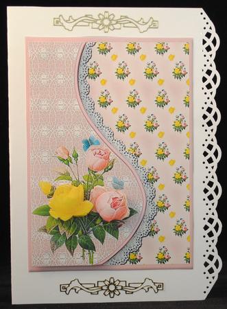 Vintage Bouquet Teardrop Side Panel Card by Yvonne Middleton