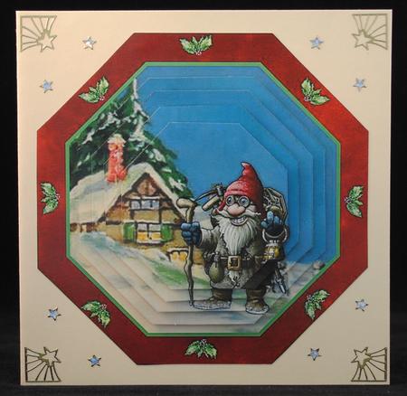 Xmas Gnome Octagonal Pyramage by Yvonne Middleton