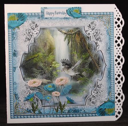 The Poppy Waterfall 8x8 by Yvonne Middleton
